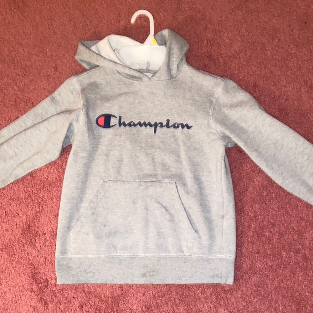 Medium kids champion grey hoodie